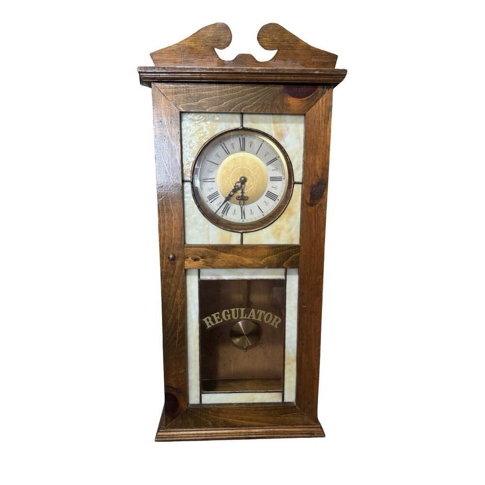 Emperor Clock Company Wall Mount Regulator Chime Display No Key Turns On Chimes